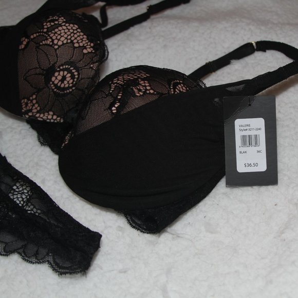 Frederick's of Hollywood Valerie Push Up Bra & Thong Set 36C/L - Picture 5 of 10
